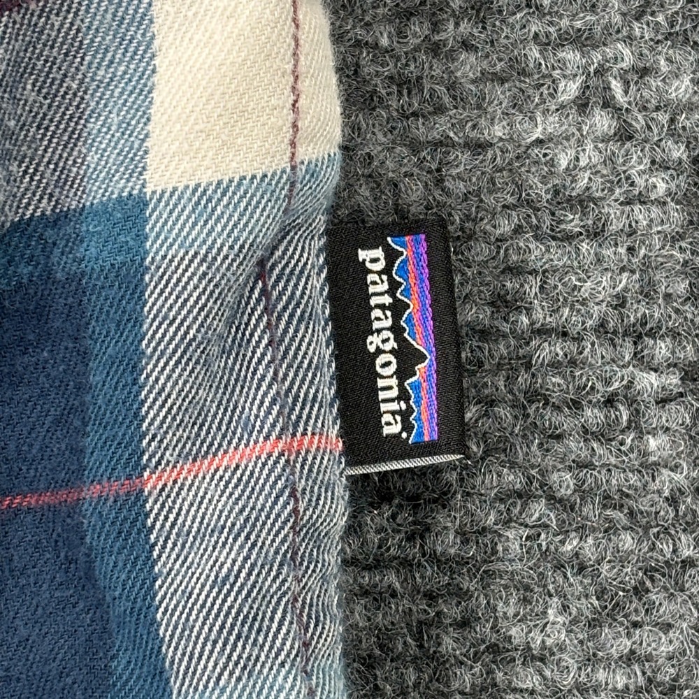 Patagonia Mens XL Organic Cotton Plaid Button Down Flannel Shirt Blue White - Picture 4 of 7